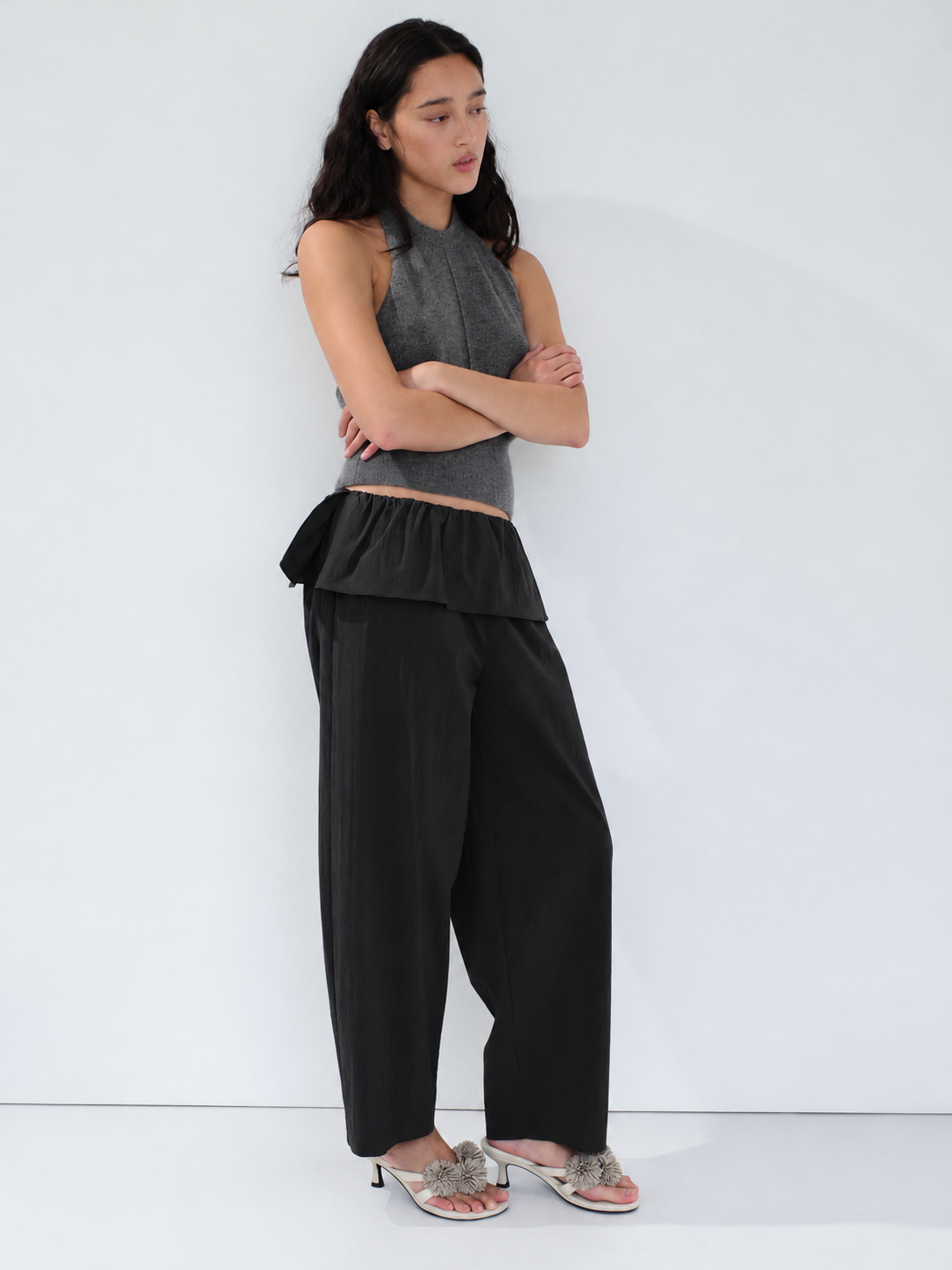 Cashmere Halter Top - Smoked Melange