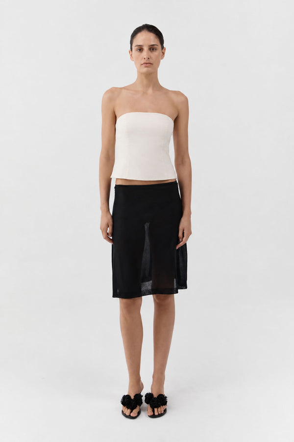 Raw Silk Minimal Bodice - Cloud Cream