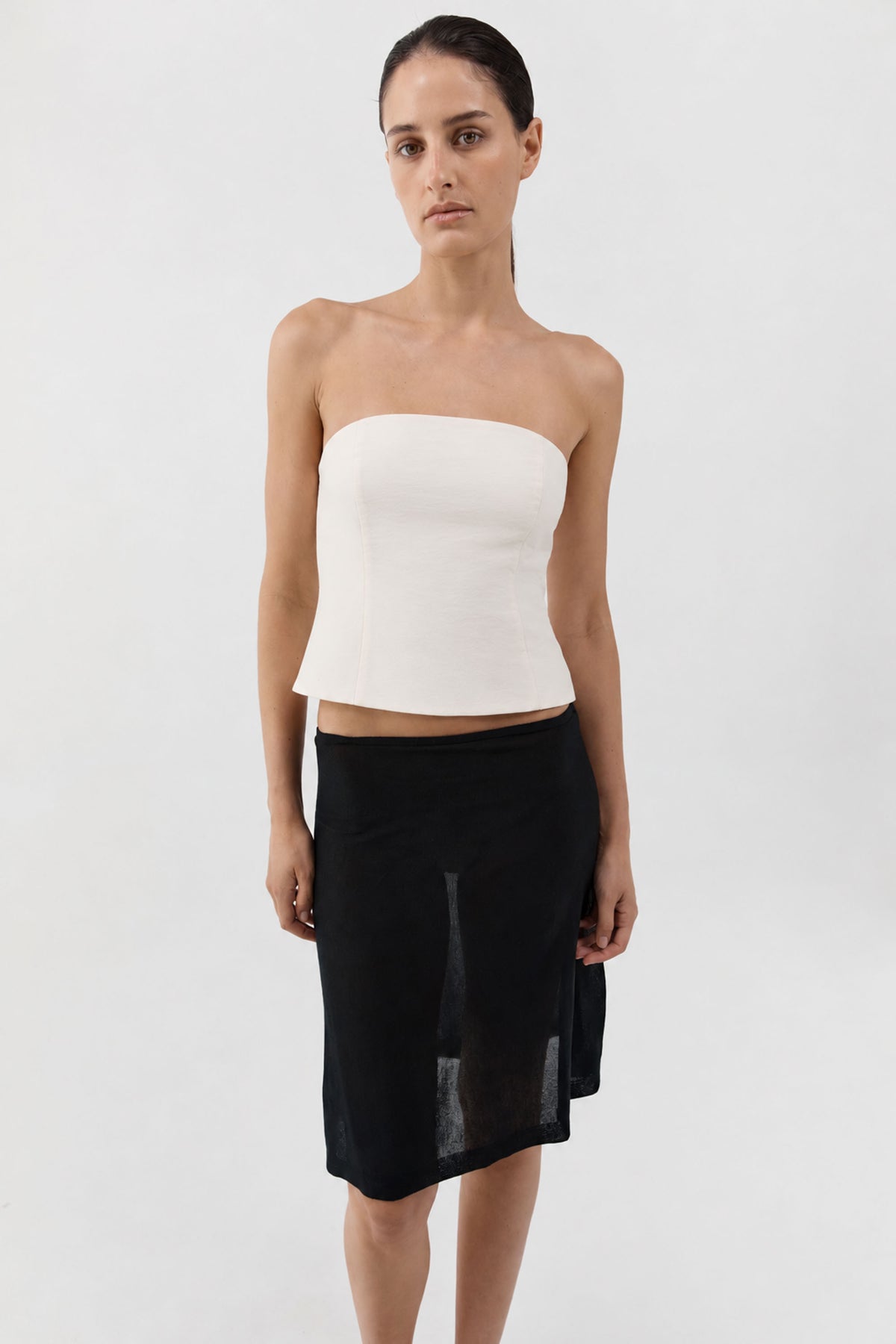Raw Silk Minimal Bodice - Cloud Cream