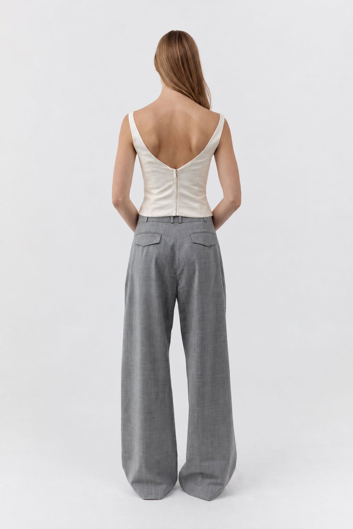 Raw Silk Draped Bodice - Cloud Cream