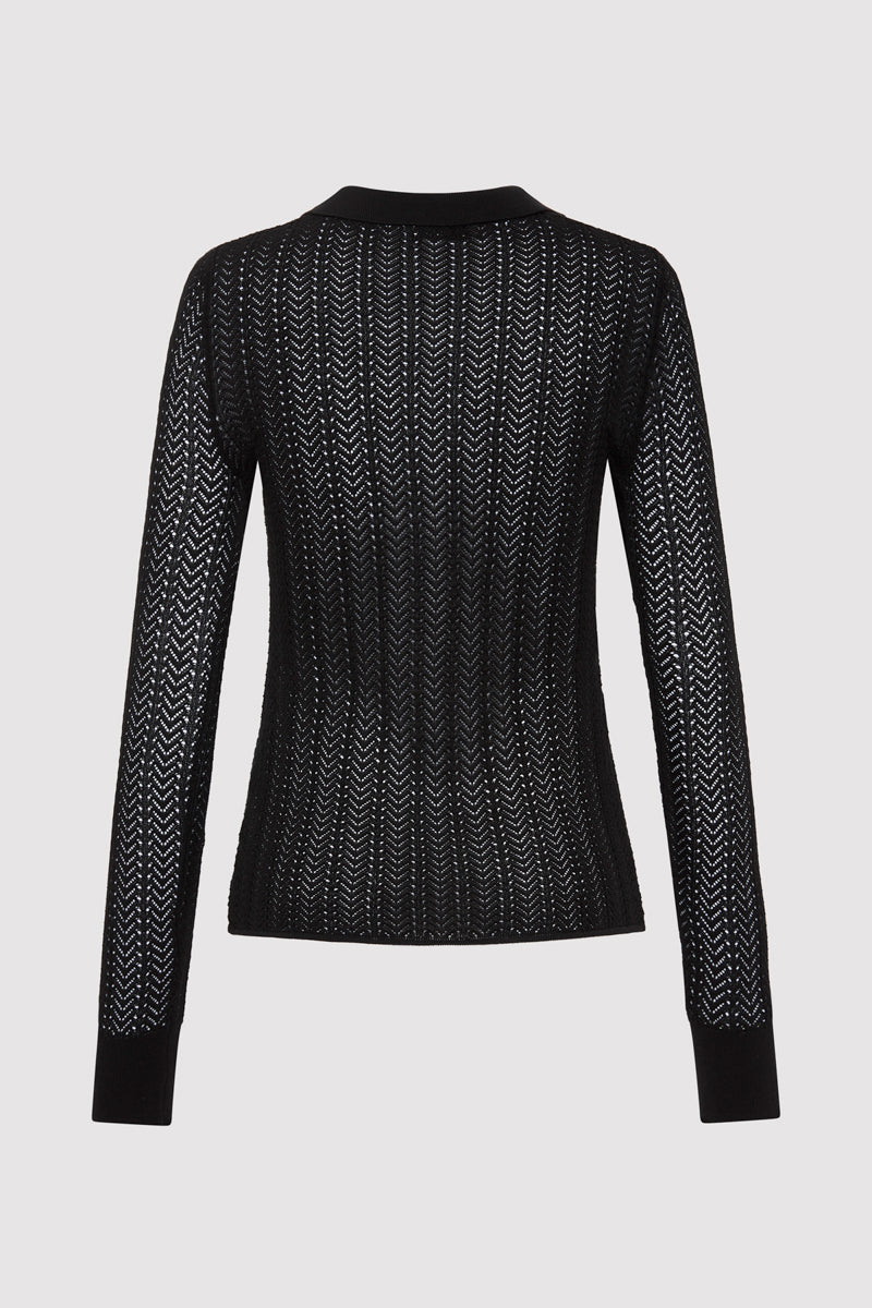 Textured Knit Shirt - Black