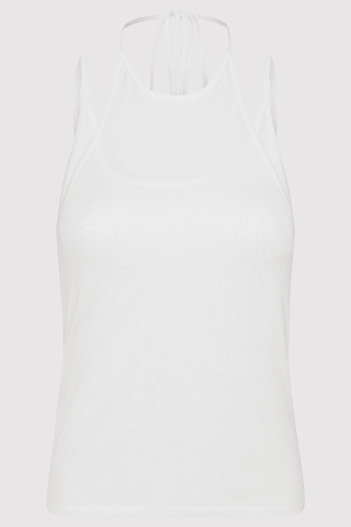 Layered Halter Tank - White