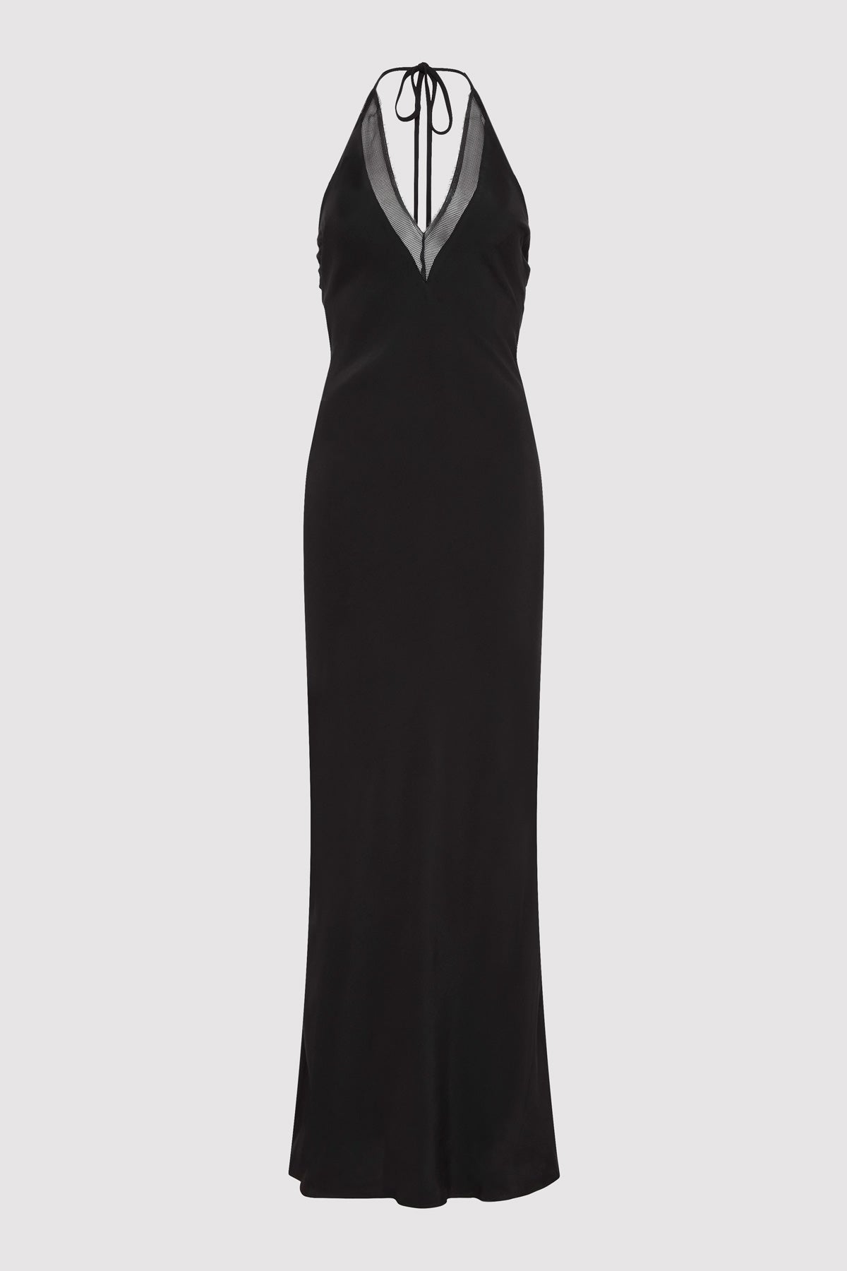 Silk Mesh Bias Dress - Black