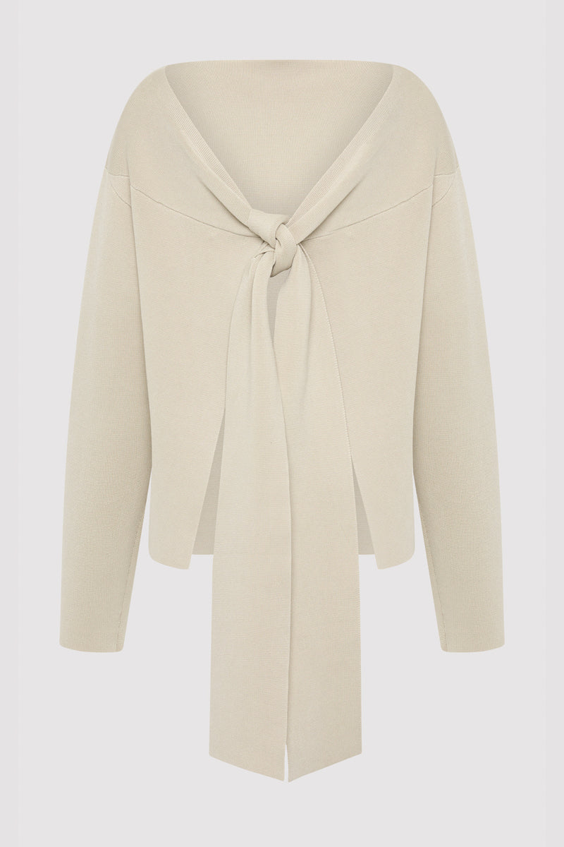 Milano Knit Scarf Jumper - Creme