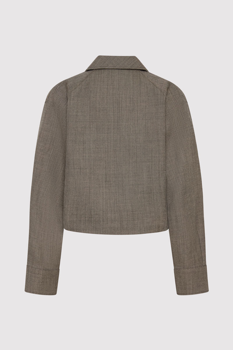 Wool Cocoon Bomber - Parquetry