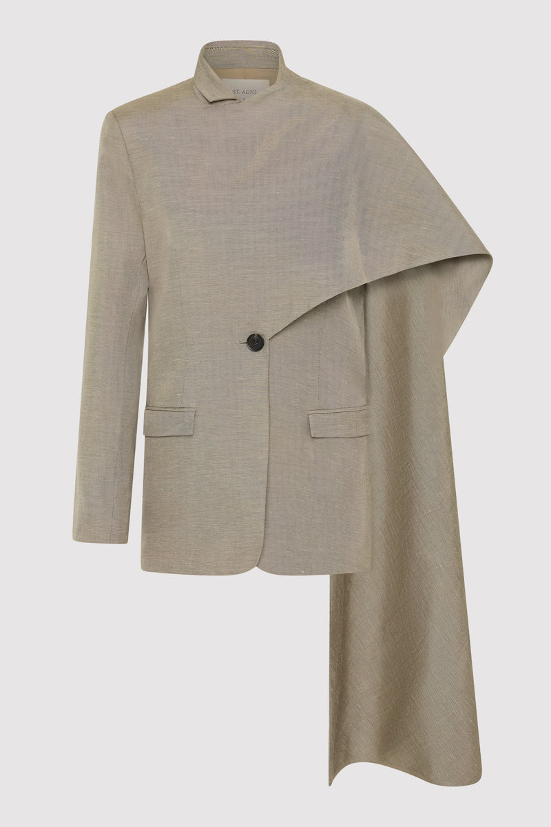 Melange Scarf Blazer - Rye