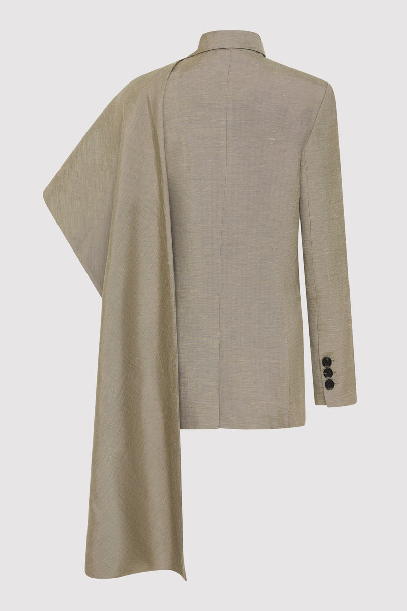 Melange Scarf Blazer - Rye