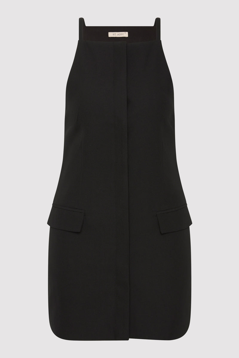 Hybrid Tailored Mini Dress - Black