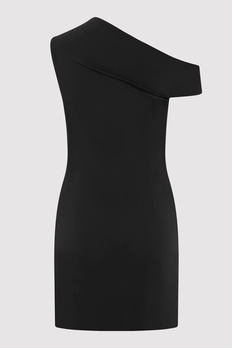 Soft Sculptural Mini Dress - Black