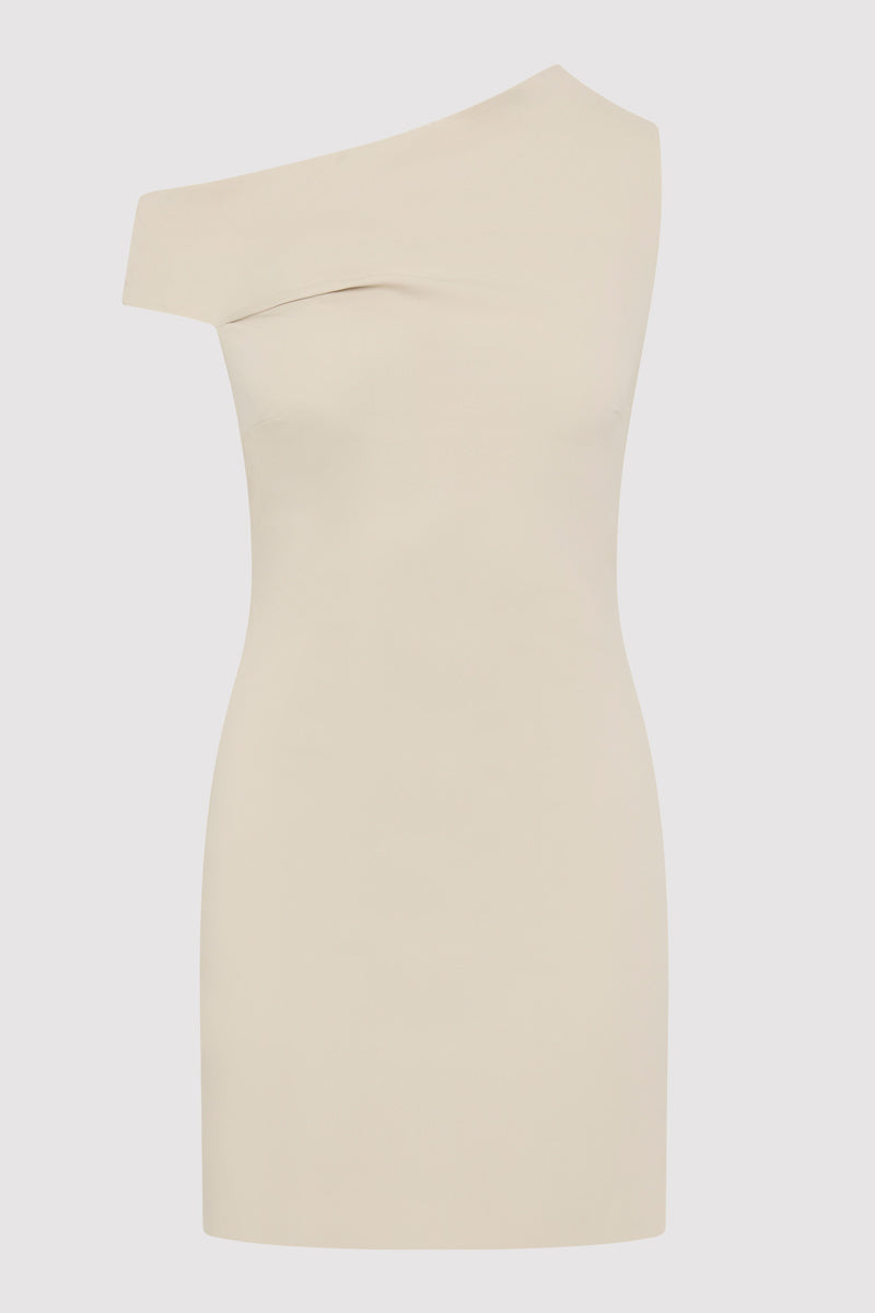 Soft Sculptural Mini Dress - Creme