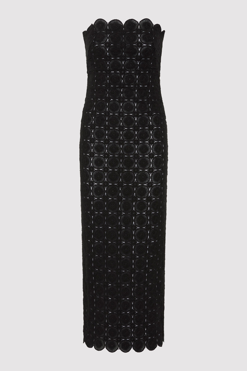 Doily Column Dress - Black
