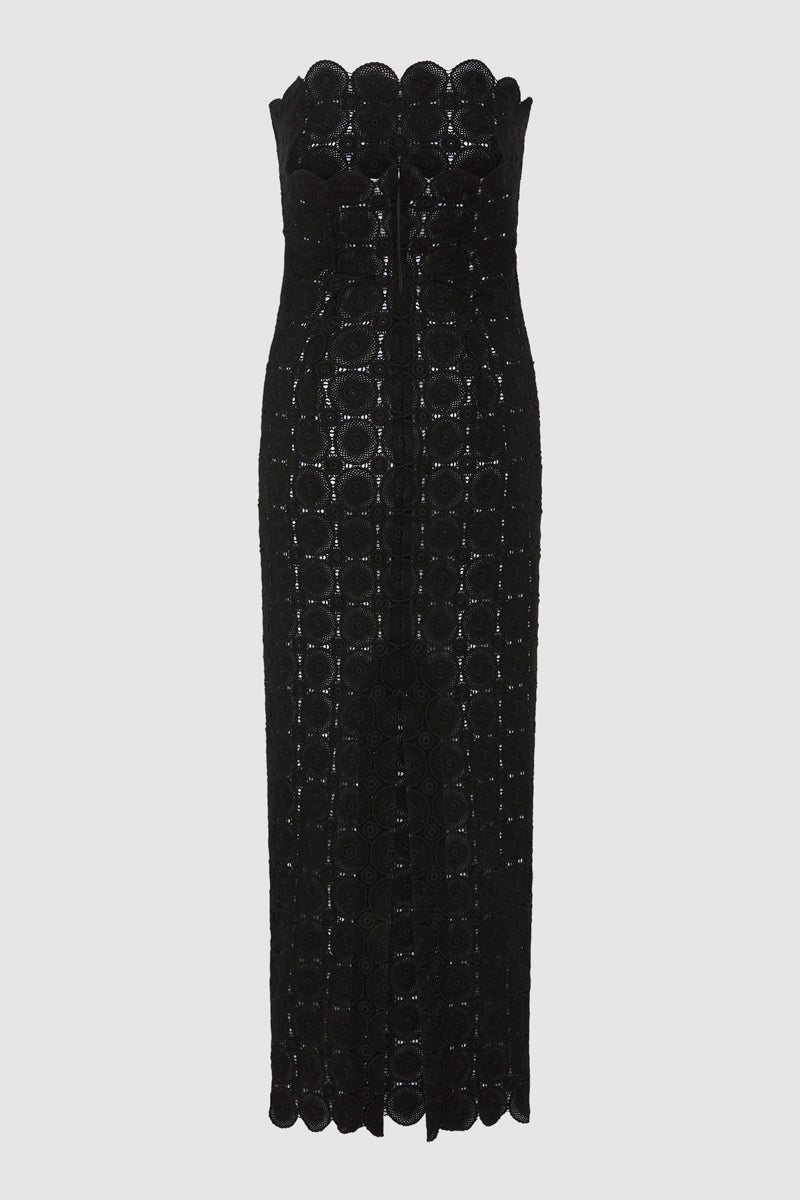 Doily Column Dress - Black