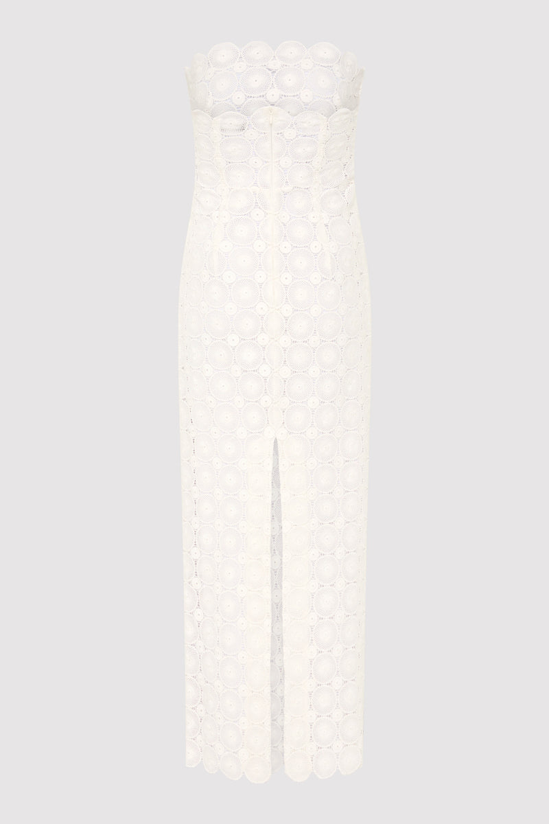 Doily Column Dress - White