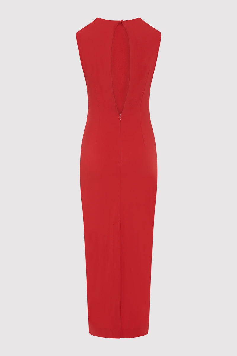 Soft Sculptural Dress - Rosso