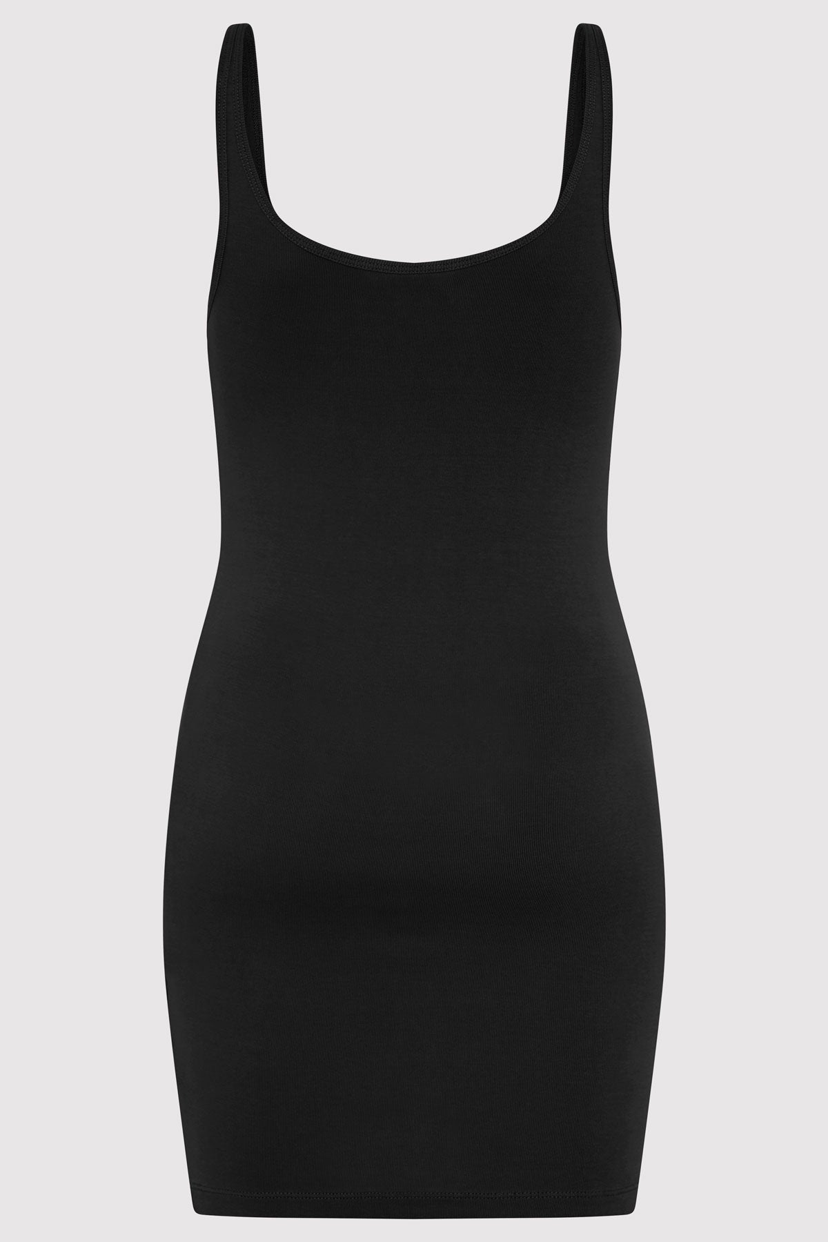 Organic Cotton Slip Dress - Black
