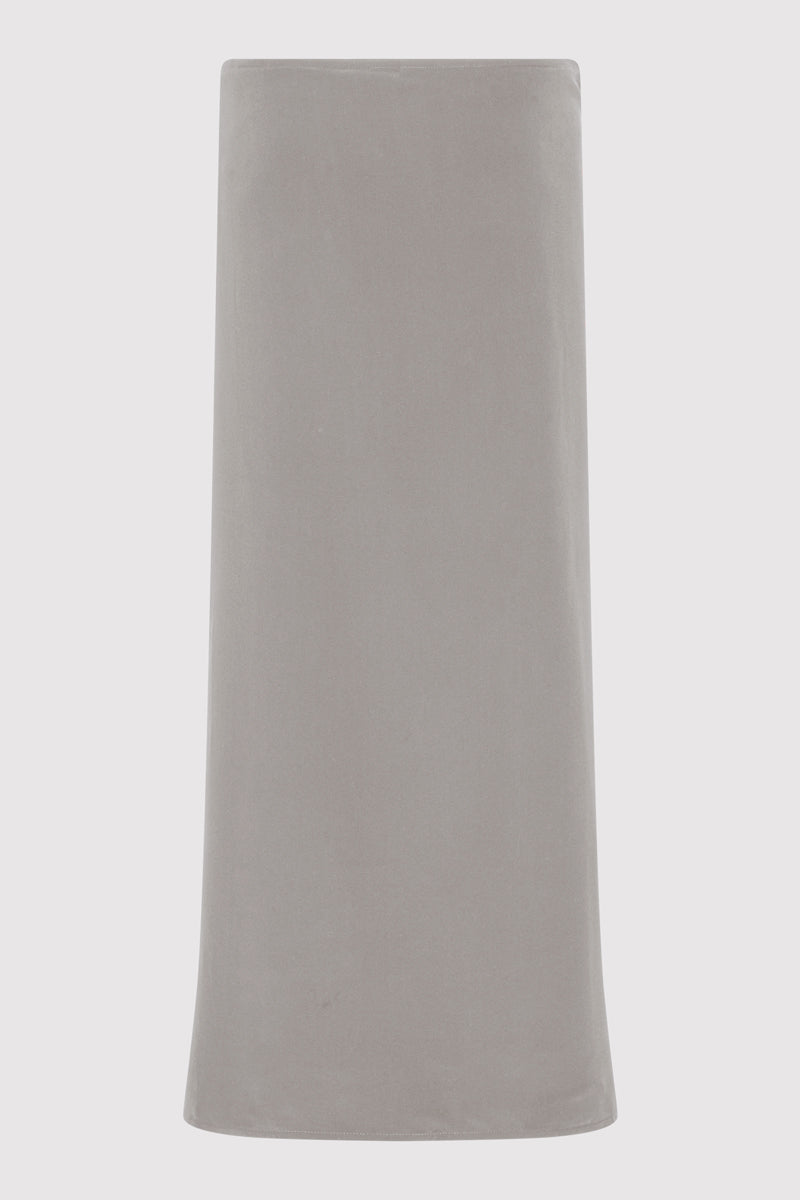 Silk Wrap Tie Skirt - Slate