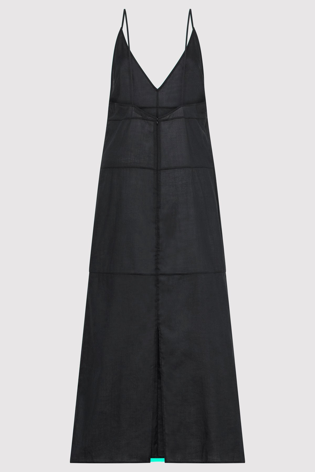 Semi Sheer Patchwork Dress - Black