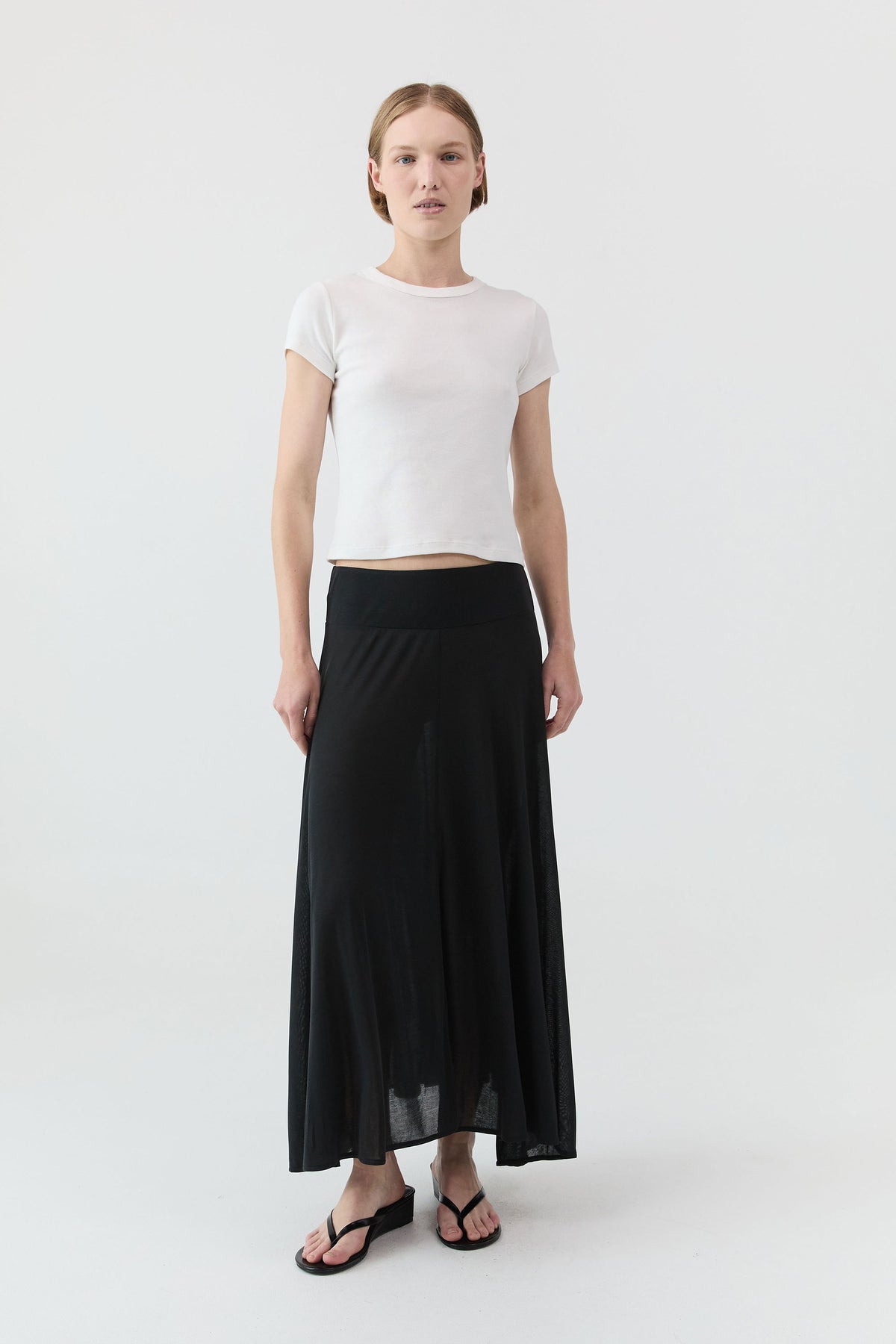 Fluid Jersey Skirt - Charcoal