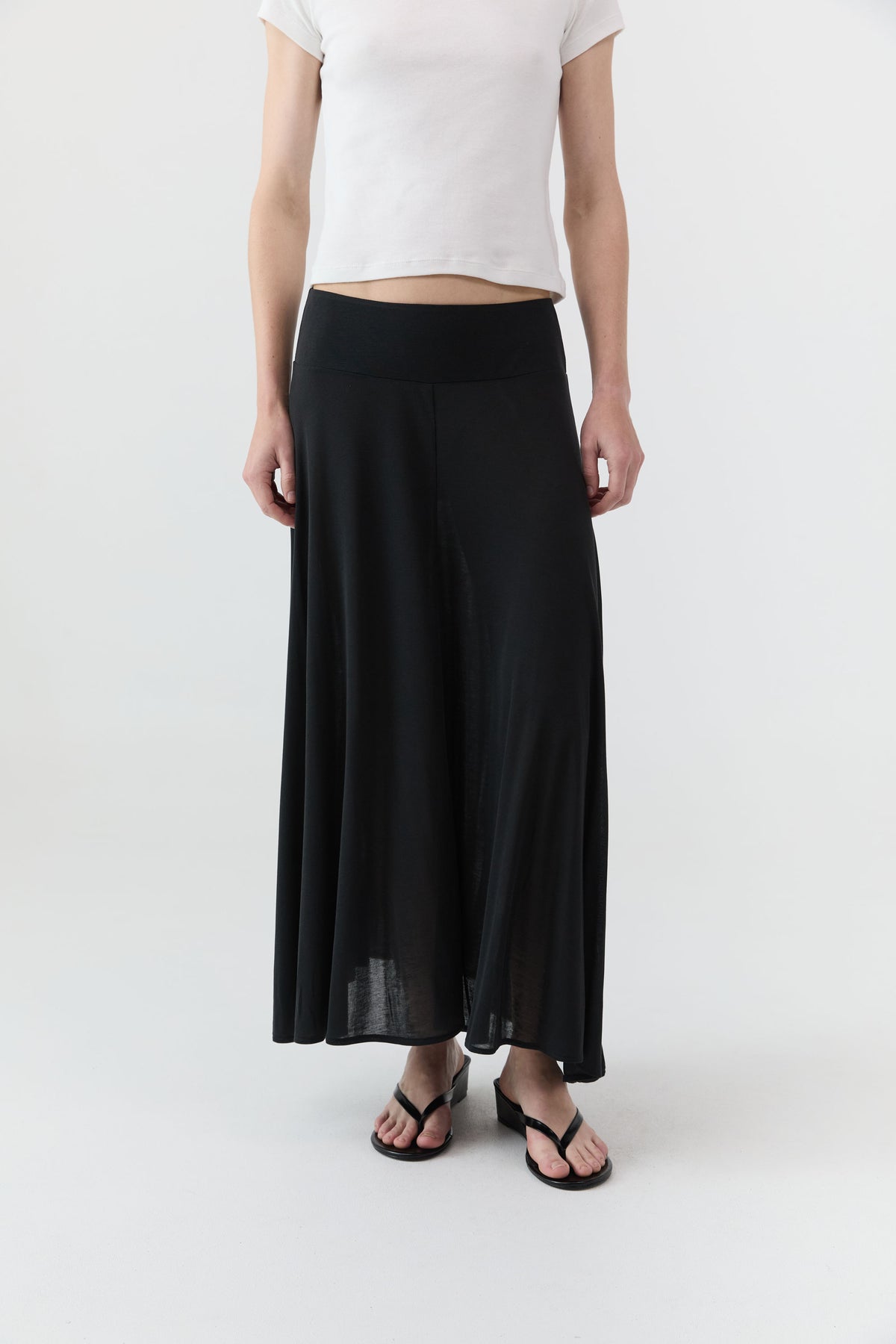 Fluid Jersey Skirt - Charcoal