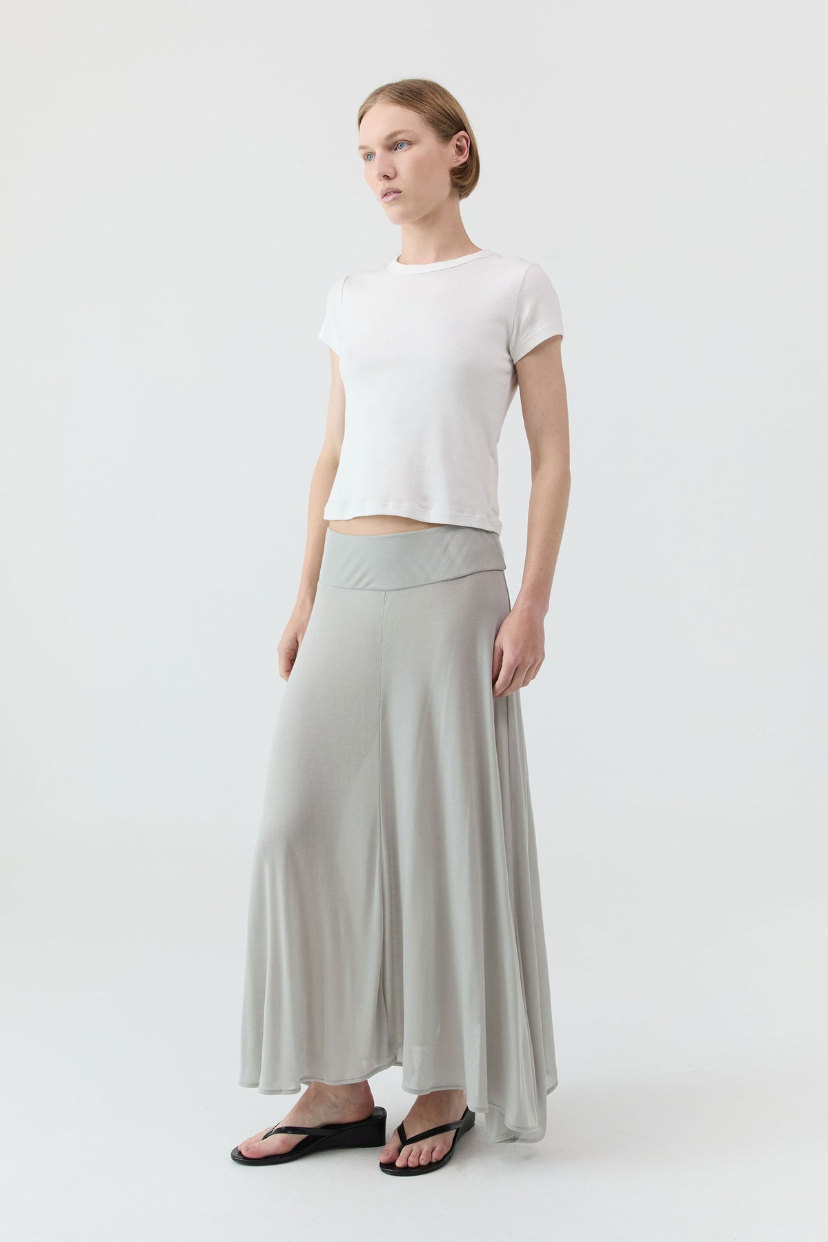 Fluid Jersey Skirt - Soft Ash