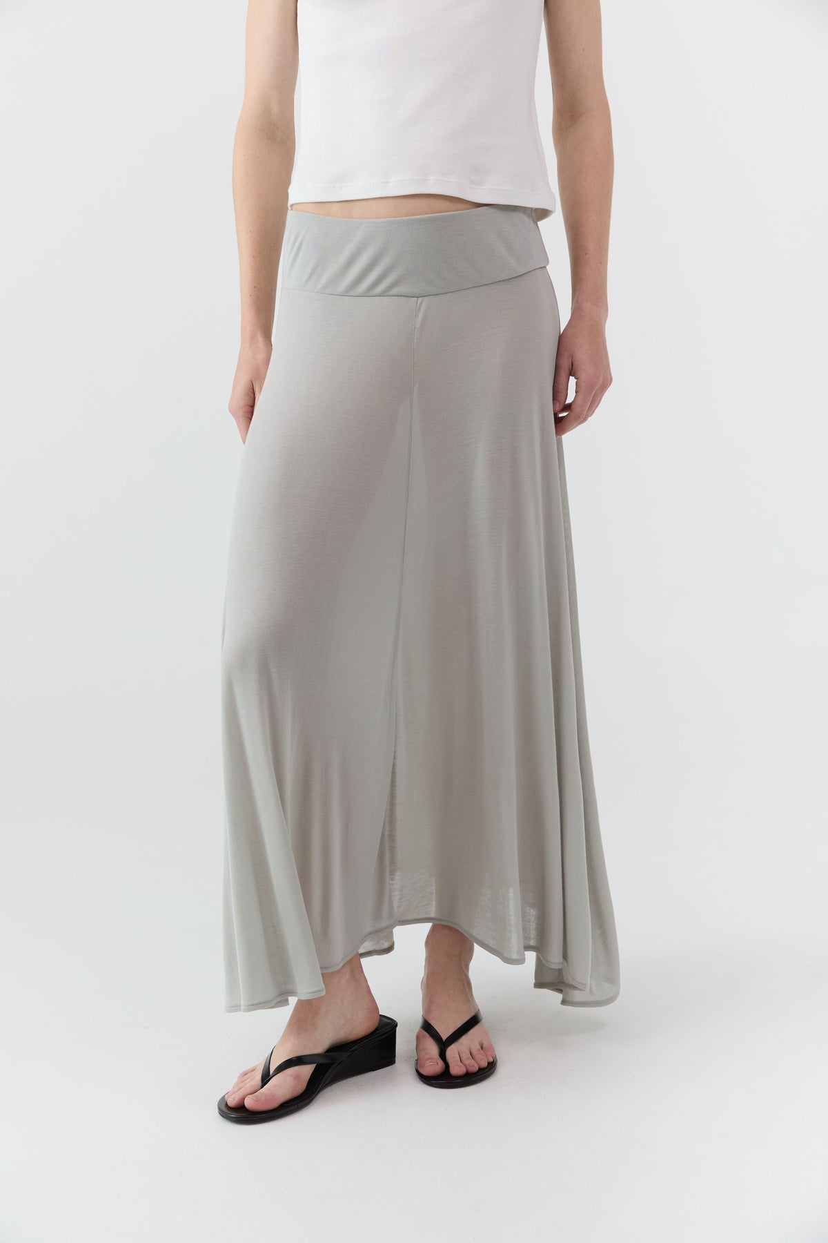 Fluid Jersey Skirt - Soft Ash