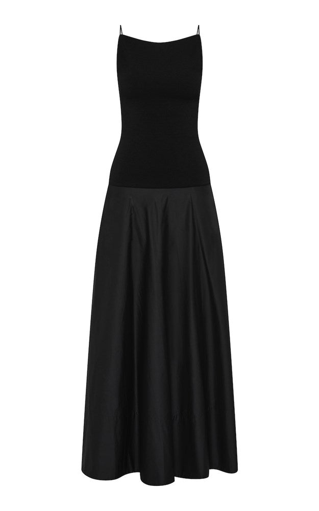 Backless Circle Hem Dress - Black