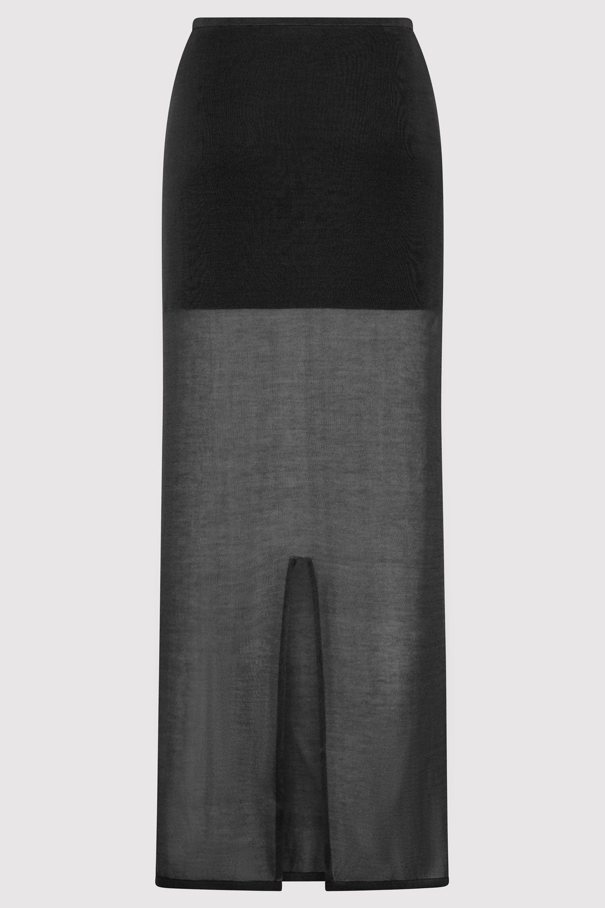 Sheer Column Skirt - Black
