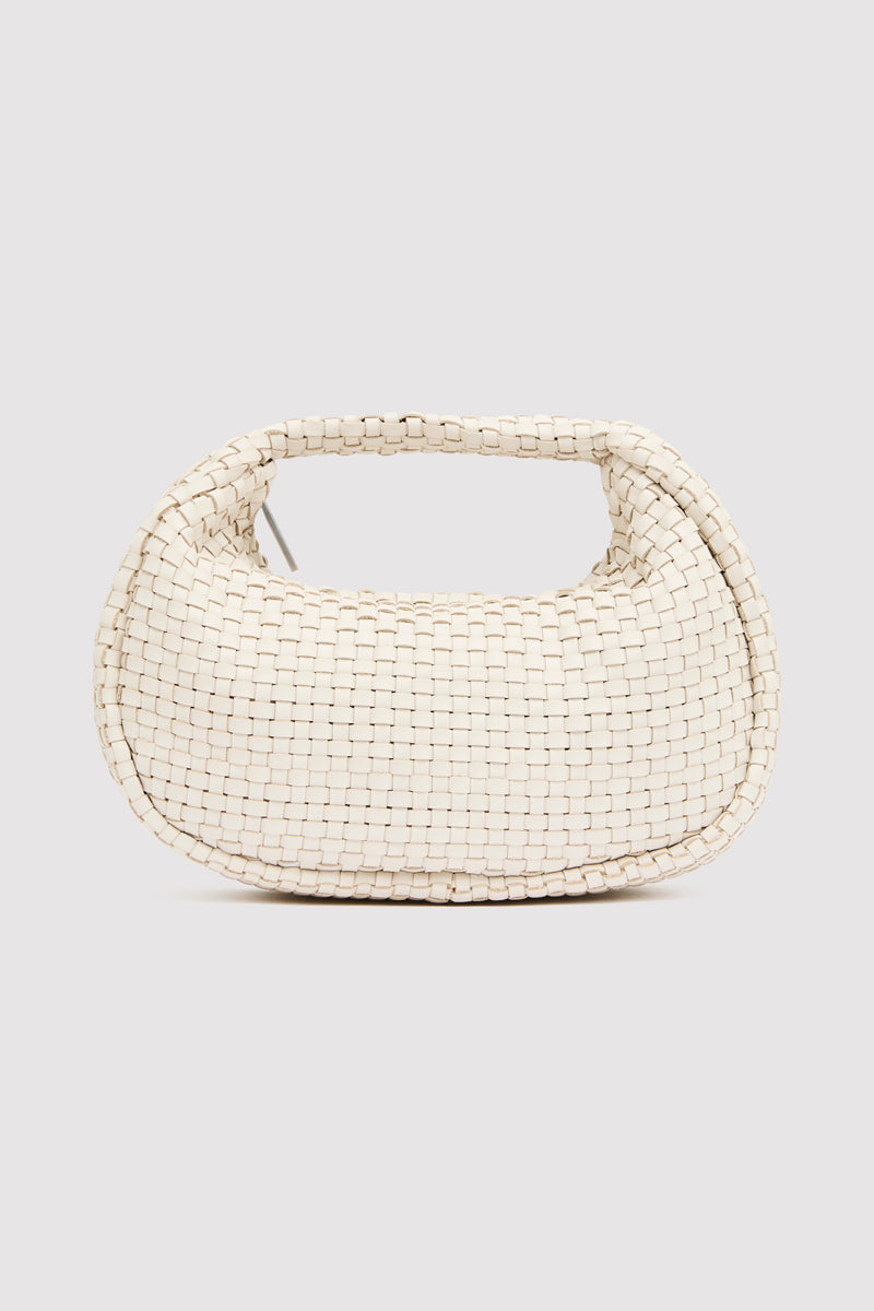 Lattice Weave Mini Bon Bon Bag - Creme