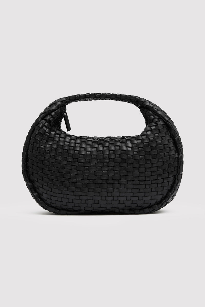 Lattice Weave Mini Bon Bon Bag - Black