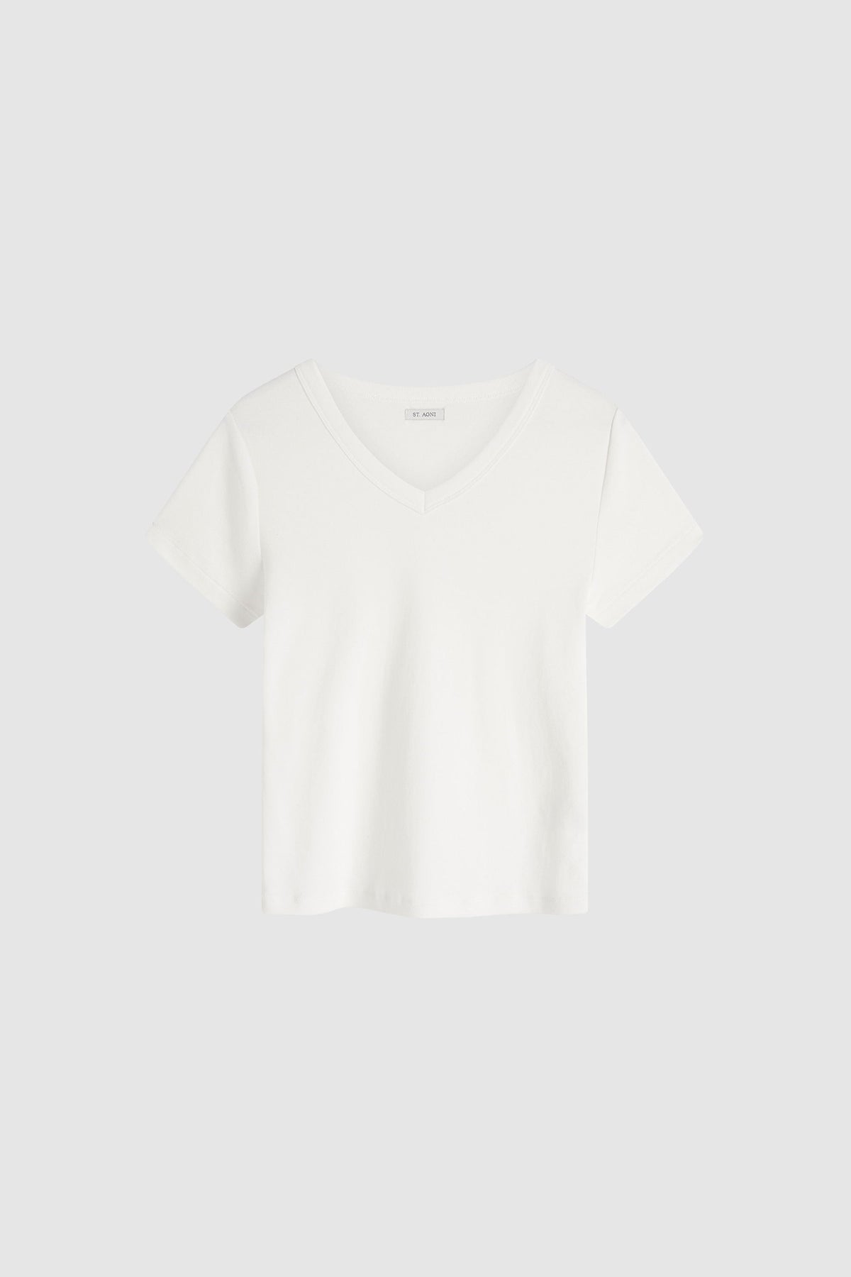 Organic Cotton V Neck Tee - White