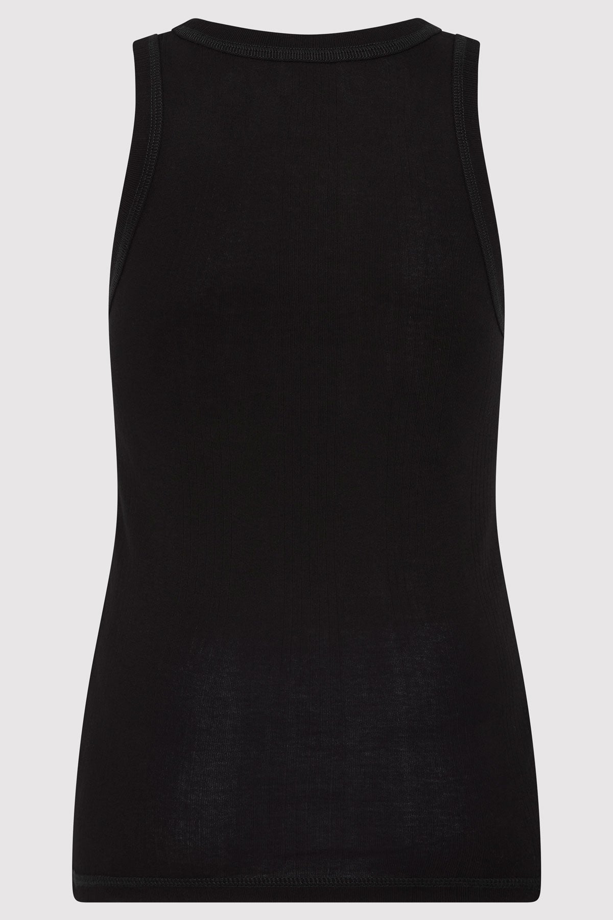 Organic Cotton Soft Rib Singlet - Black