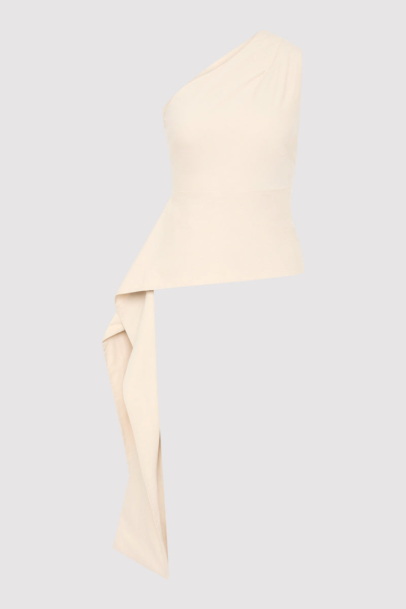 Asymm Origami Top - Creme