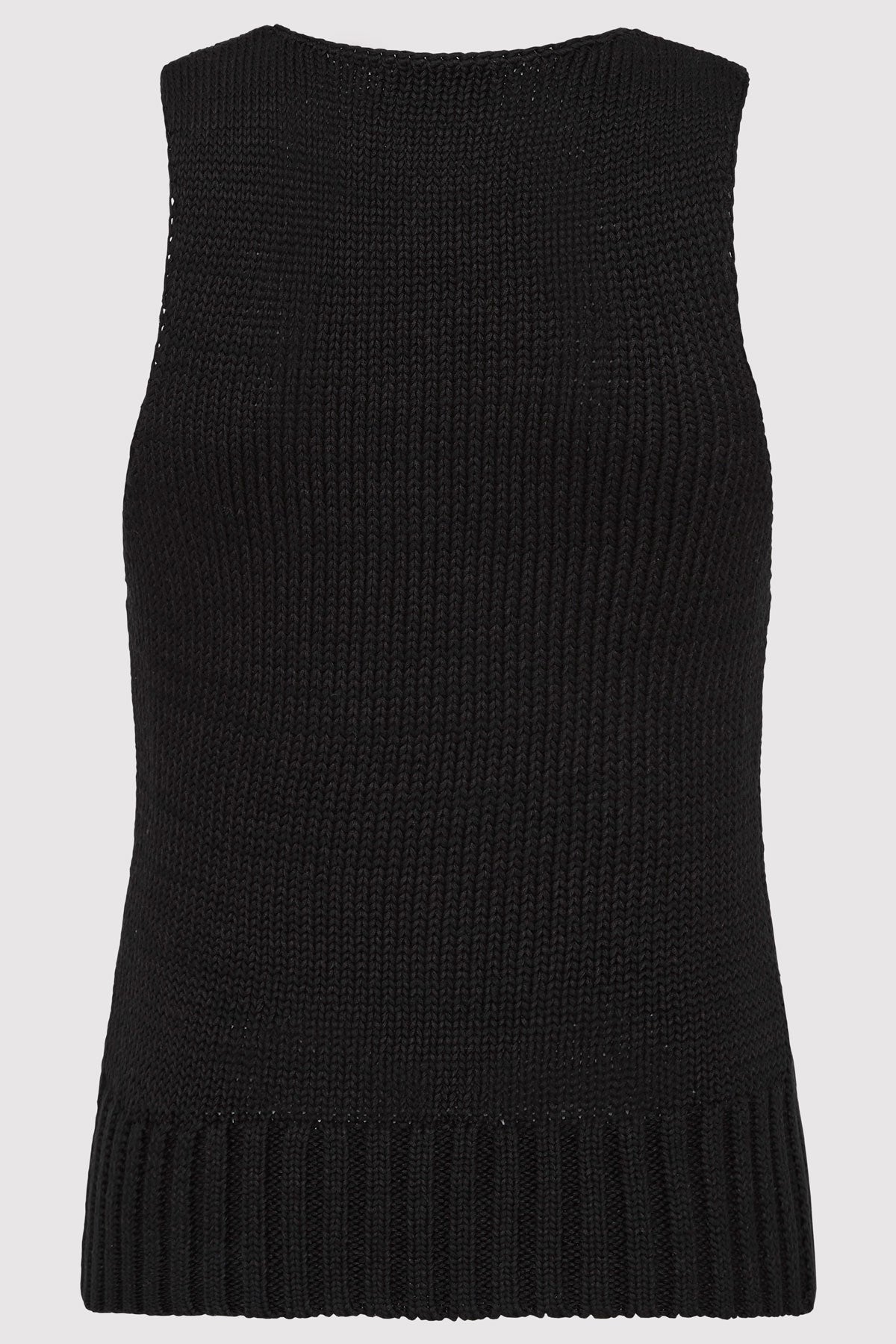 Linen Silk Blend Tank - Black