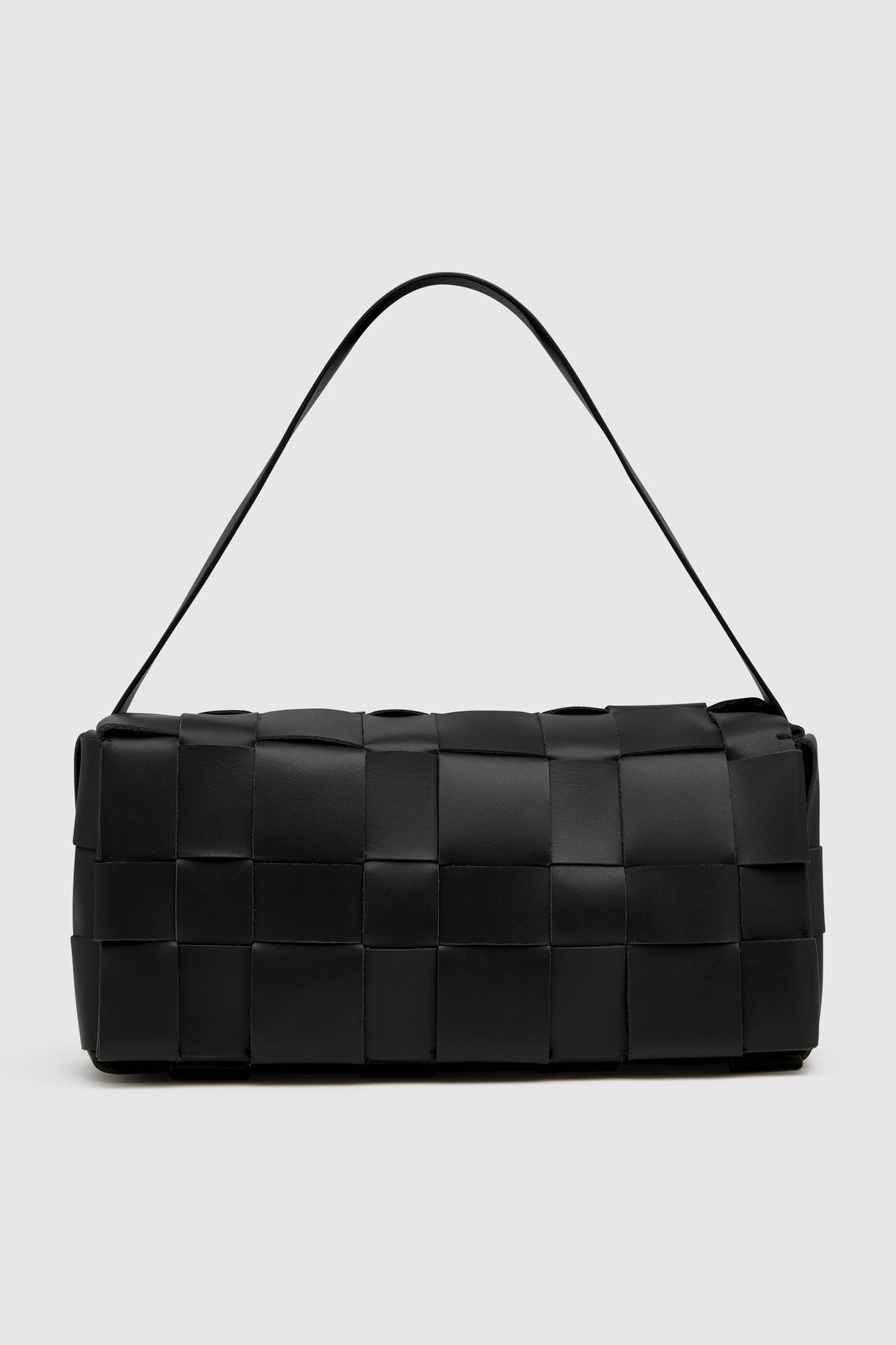 Woven Envelope Slim Tote - Black