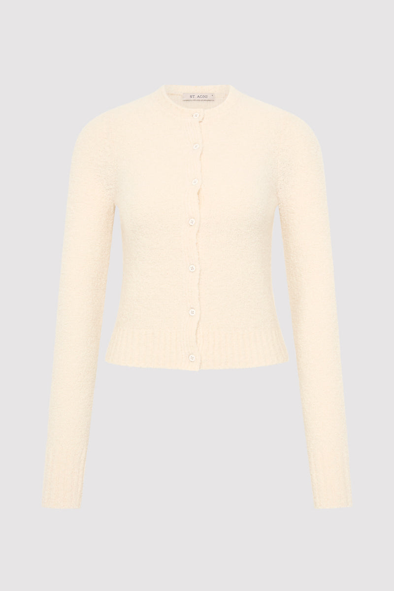 Boucle Wool Cardigan - Off White