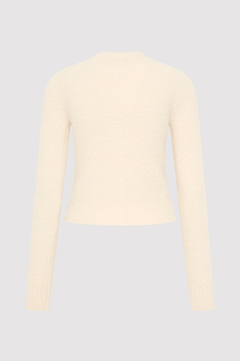 Boucle Wool Cardigan - Off White