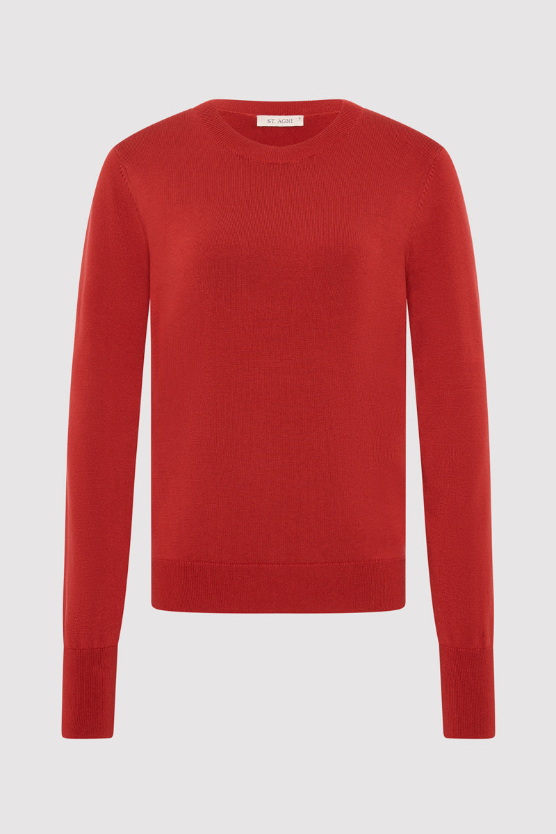 Classic Crew Neck Sweater - Rosso