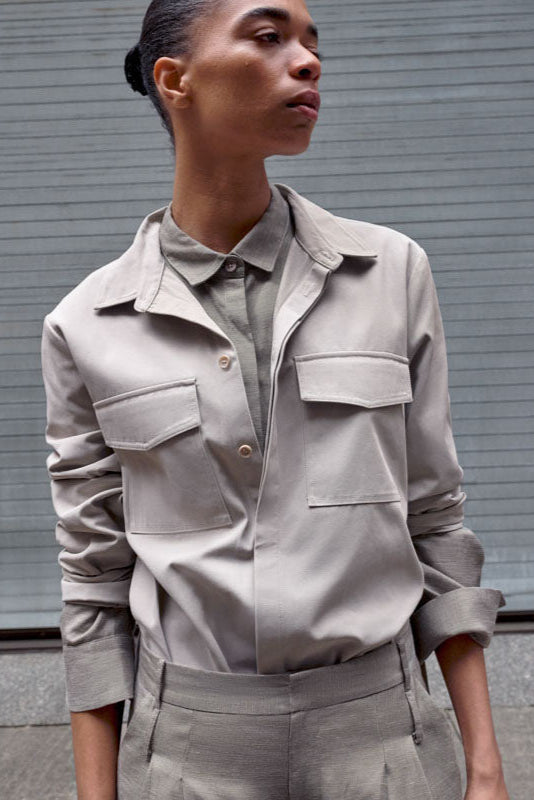Utility Shirt Jacket - Creme