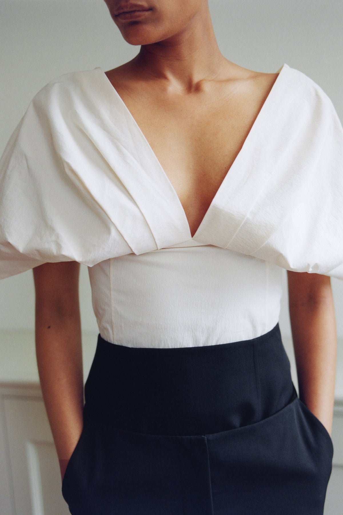 Structured Veil Top - Talco