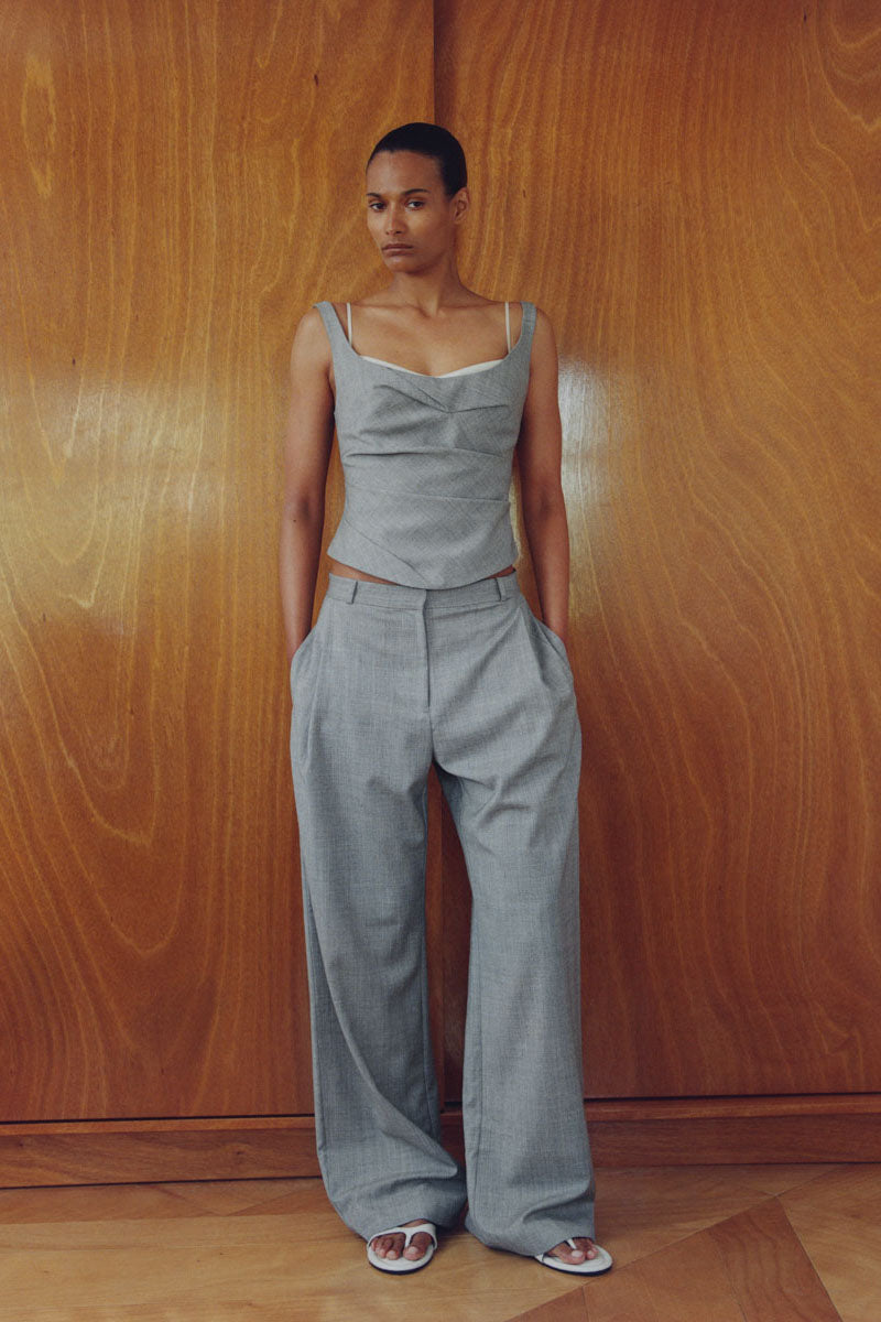 Wool Draped Bodice - Cobblestone