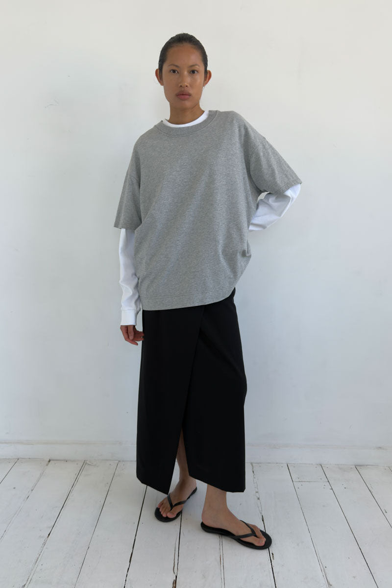 Tailored Wrap Skirt - Black