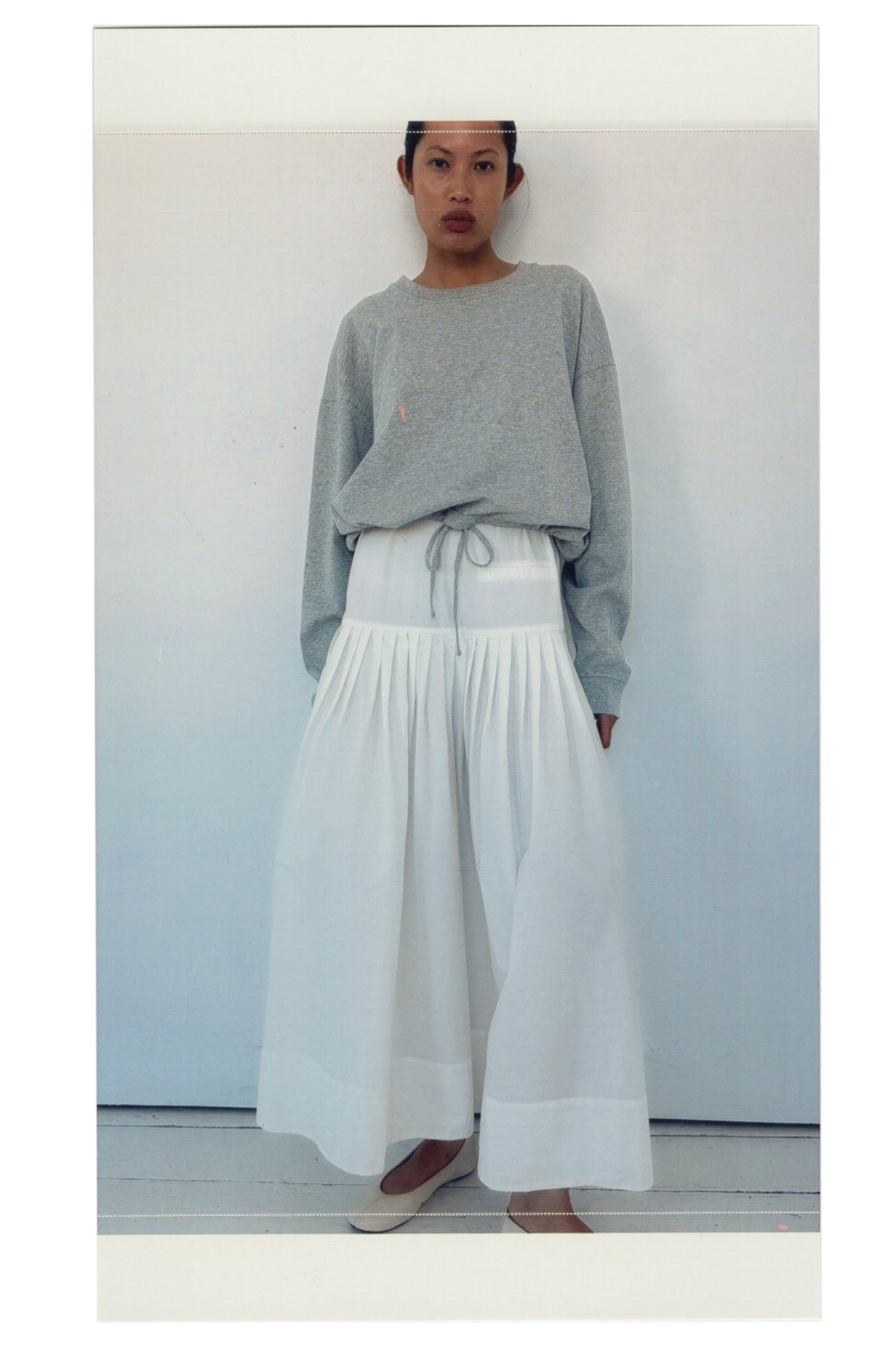 Relaxed Pleat Dress - Off White