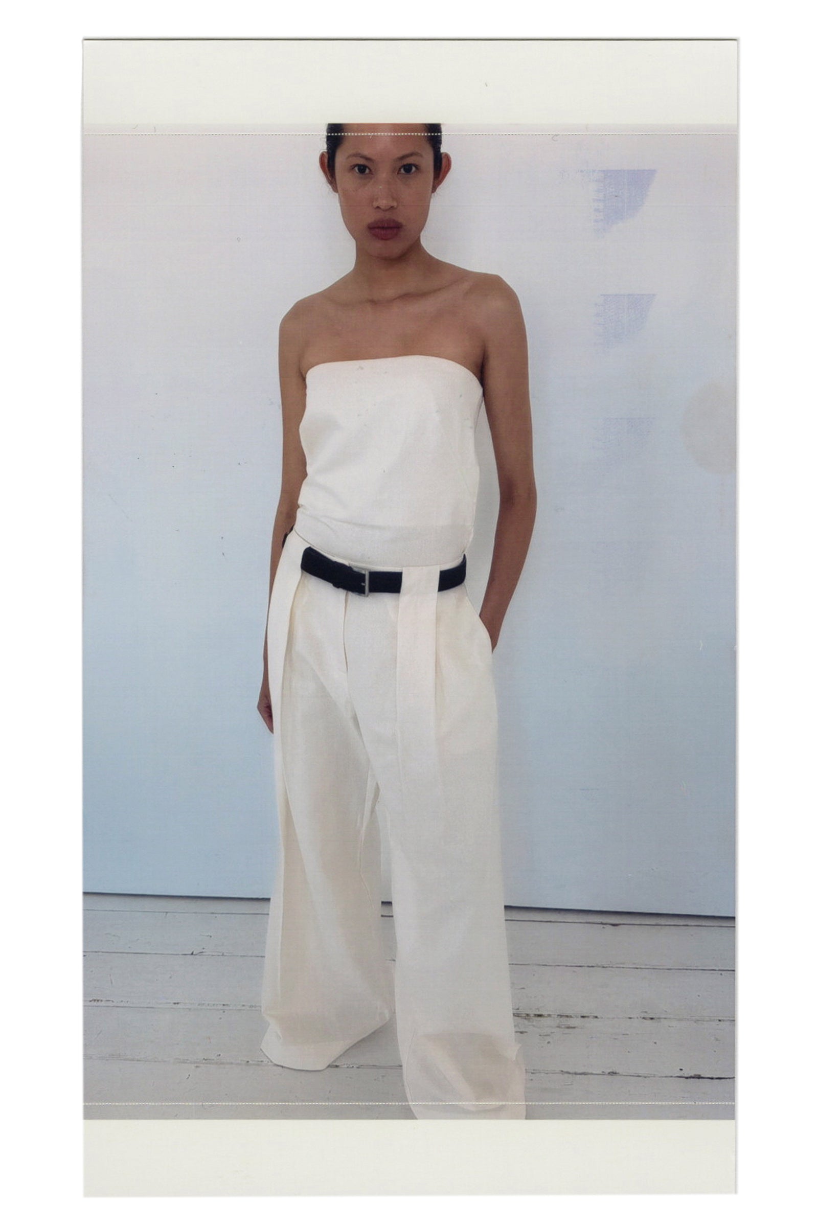 Strapless Rouleau Tie Top - Ivory