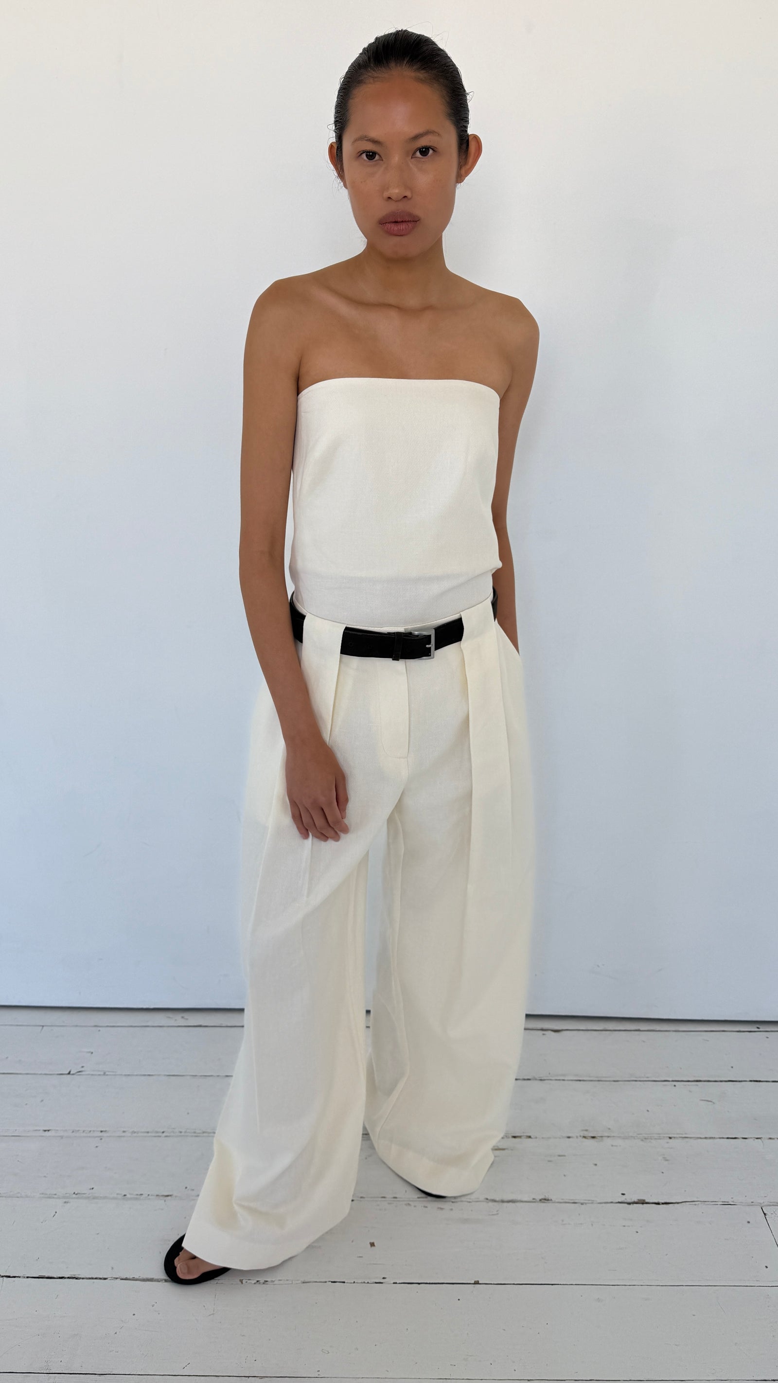 Pleat Loop Pants - Ivory