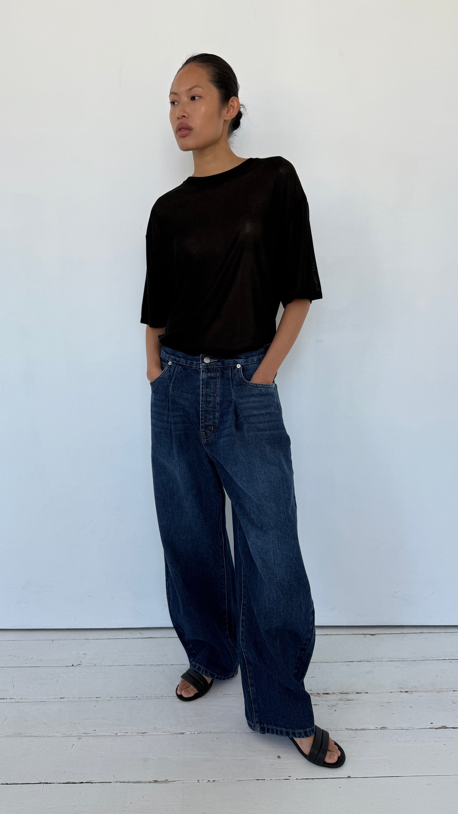 Fine Jersey Relaxed Tee - Black