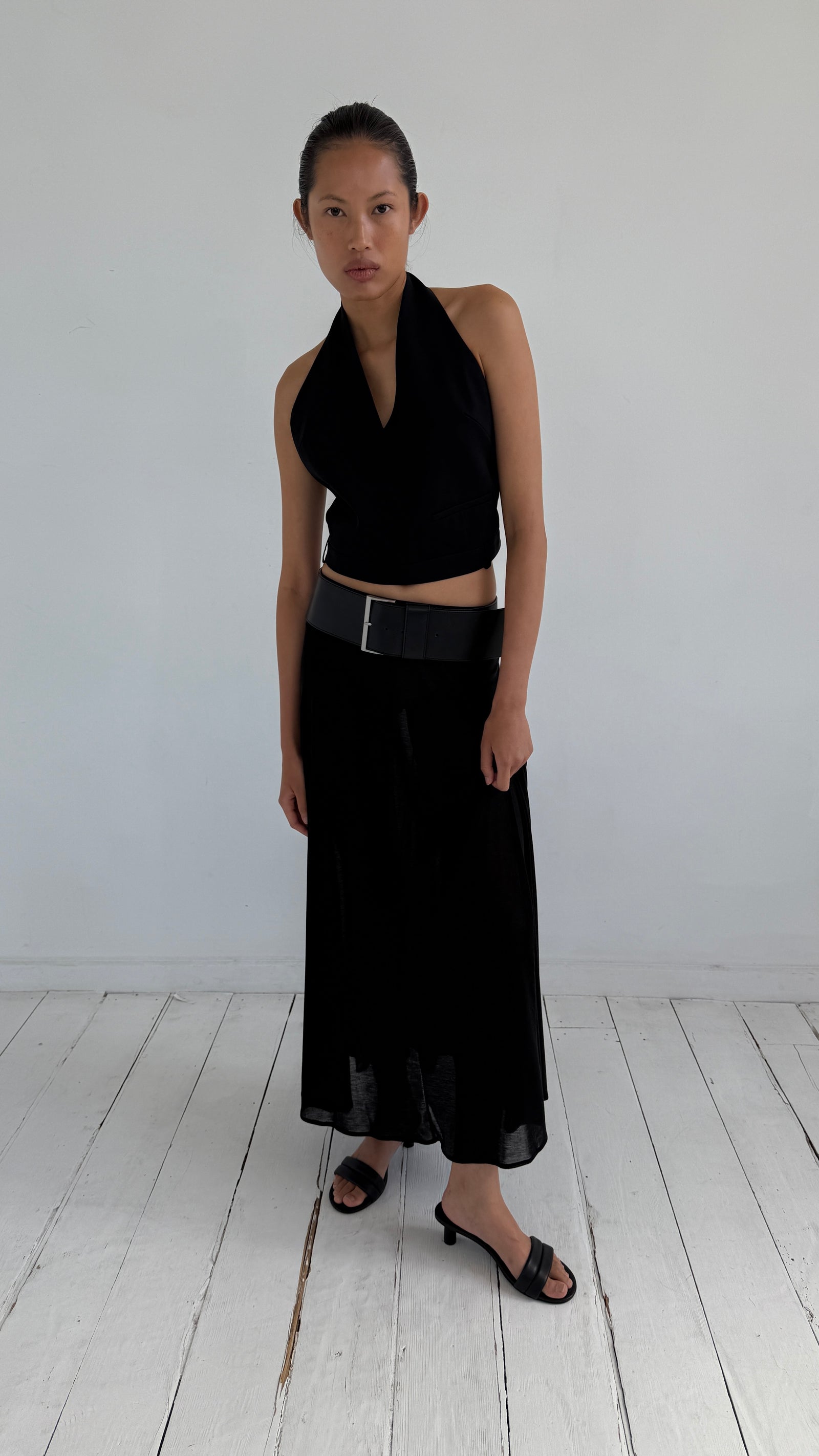 Upside Down Halter Top - Black