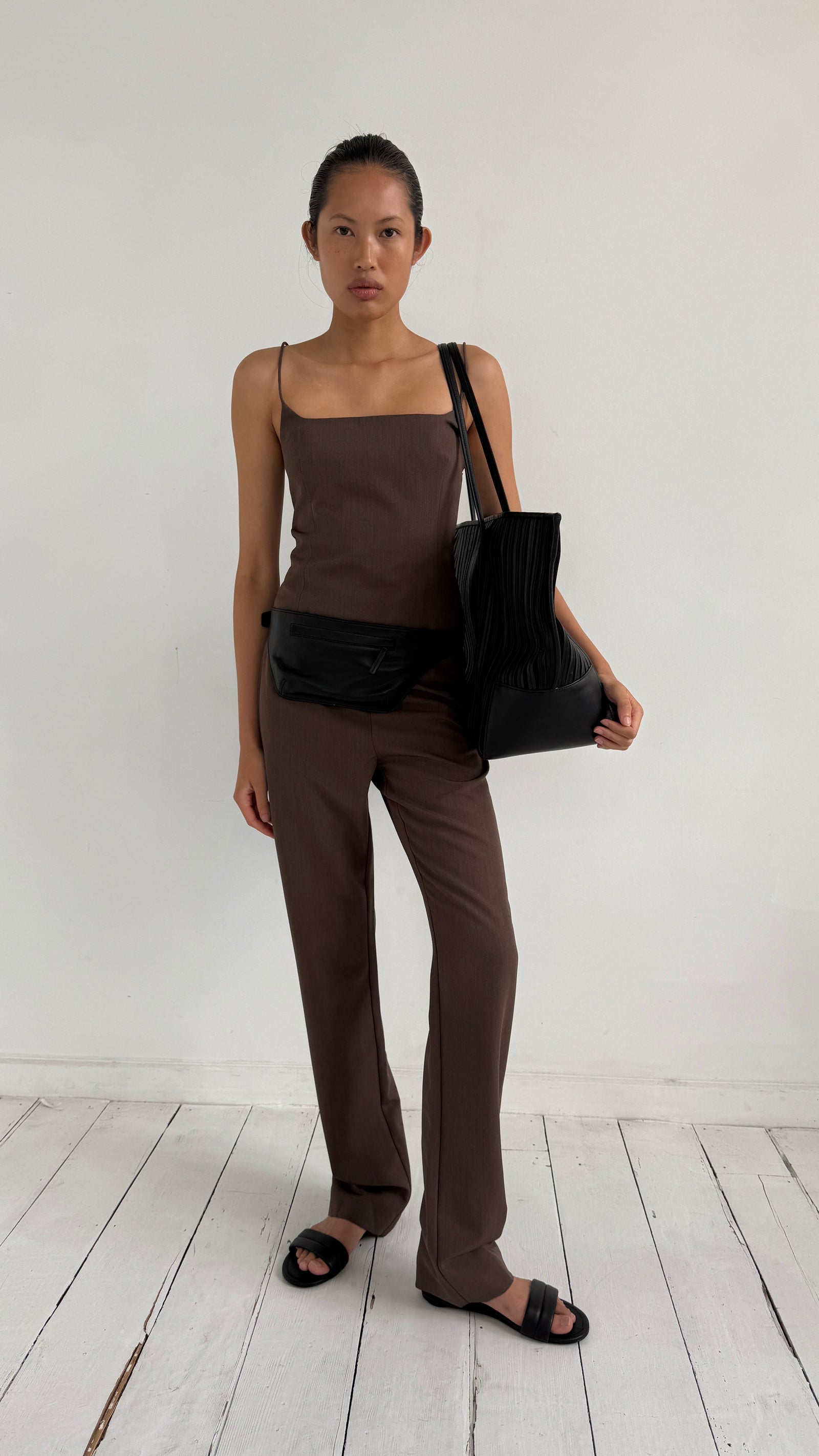 Silk Canvas Cami - Mud