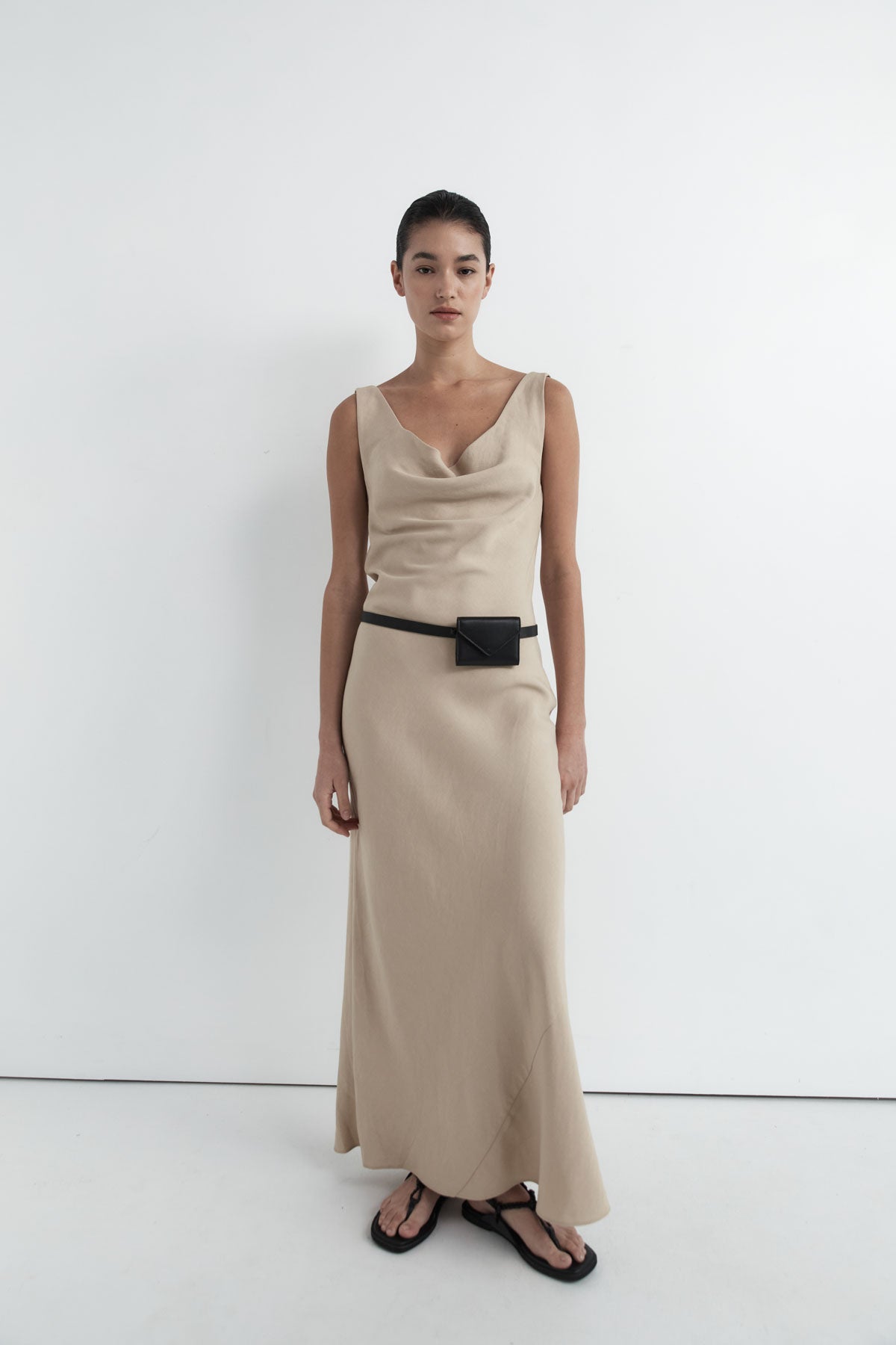 Double Drape Dress - Dune