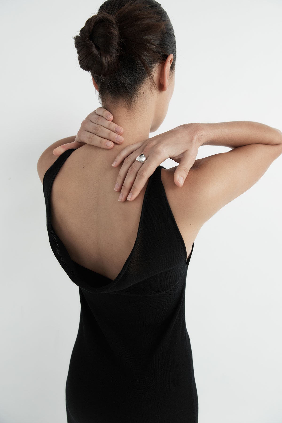 Cowl Back Cami Dress - Black