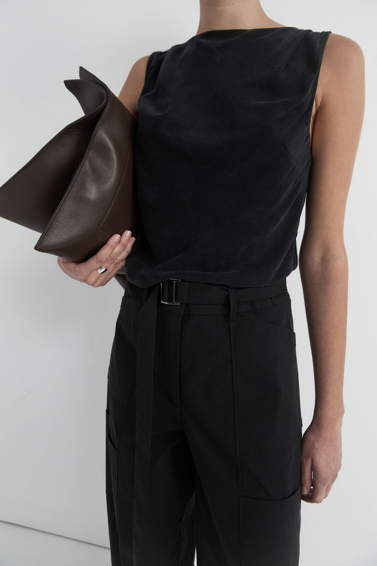 Draped Cowl Top - Black